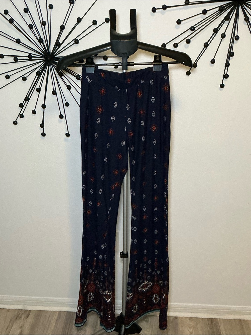 Shosho Boho Flare Pants Size Medium Navy Festival Bell Bottom Pants